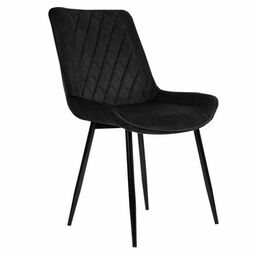 Krzesło tapicerowane czarne BELINI (DC-6020) welurowe