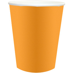 Kubeczki papierowe pomarańczowe - 250 ml - 6