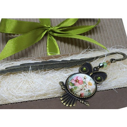 Zakładka do książki - sowa vintage z kwiatami