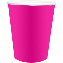 Kubeczki papierowe ciemnoróżowe - 250 ml - 6