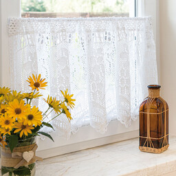 Markizeta Zazdrostka gotowa ażurowa 200x60 001 biała Iness