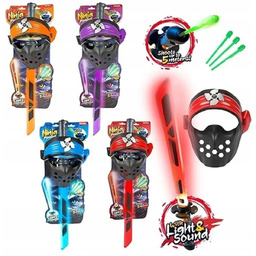 Miecz Świetlny Ninja Światło Dźwięk Strzelający Strzałkami Maska