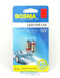 Żarówka LED 12V BA9s W5W CZERWONA 2SZT 3660