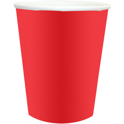 Kubeczki papierowe czerwone - 250 ml - 6