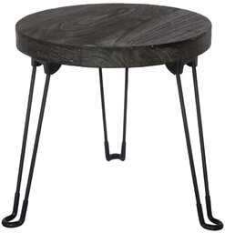 Składany stolik Pavlovnie, szare drewno, śr. 35 cm