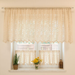 Markizeta Zazdrostka gotowa ażurowa 150x90 012 kremowa Iness