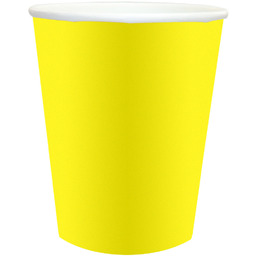 Kubeczki papierowe żółte - 250 ml - 6