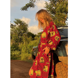 Pakamera Freedom czerwone kimono w ptaki