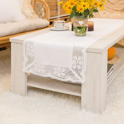 Markizeta Obrus bieżnik 60x120 001 biały Rachela