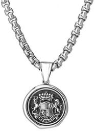 Medalion z pieczęcią rodową, herbem wisiorek męski