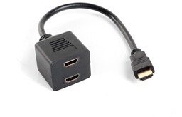Lanberg Adapter HDMI-AM do HDMI-AF X2 rozdzielacz 20cm