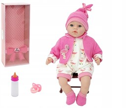 Lalka 45CM Interaktywna Smoczek Butelka Karton Lux