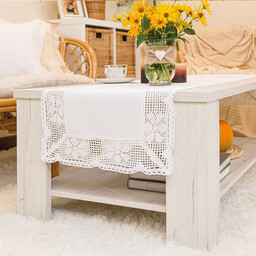 Markizeta Obrus bieżnik 40x160 001 biały Rachela