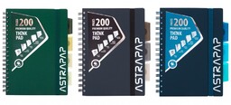 Kołozeszyt z zakładkami A5 100k kratka DARK Astra