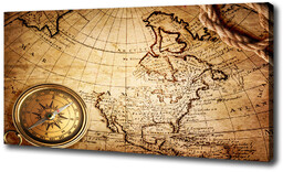 Foto obraz na płótnie Kompas na mapie