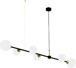 Lampa wisząca POP, MLP7846, czarny/złoty/biały, 6x40W E14