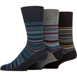 Gentle Grip 3PACK skarpety bawełniane Micro Stripes, bezuciskowe,