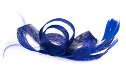 Fascynator Broszka Spinka Z Kokardą Piórami Lniany