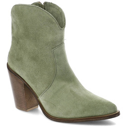 Zielone Botki Carinii Kowbojki Na Obcasie