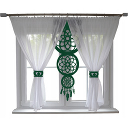 Firana nowoczesna Łapacz Snów ażur zielony 300x150