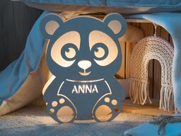 ČistéDřevo Lampa ścienna dla dzieci z imieniem miś