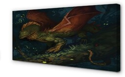 Obraz na płótnie Zielony smok w lesie