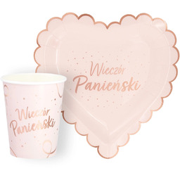 Zestaw kubeczki + talerzyki papierowe na Wieczór panieński