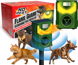 Ultradźwiękowy odstraszacz kotów, psów No Pest Flame Guard
