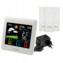 Stacja pogody Meteo SP106 z 3 czujnikami zewnętrznymi