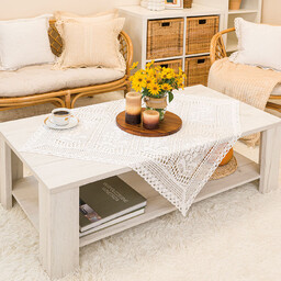 Markizeta Obrus serweta ażurowa 85x85 001 biała Iness