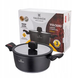 Garnek tradycyjny z trwałą powłoką non-stick Valdinox Volcano