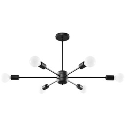 Lango 6 czarny - Sollux Lighting - żyrandol