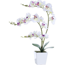 YSZL Sztuczna orchidea w wazonie, wysoka sztuczna orchidea