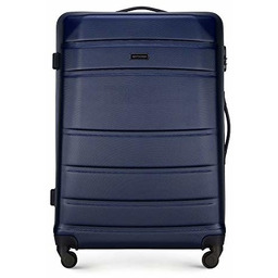 Duża walizka z ABS-u żłobiona granatowa
