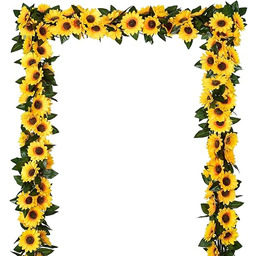 DearHouse 3 sztuki sztucznych girlandy słonecznikowej, jedwab, słonecznik,