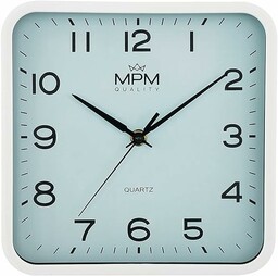 MPM Quality Zegar ścienny, szkło plastikowe, jasnoniebieski, 220