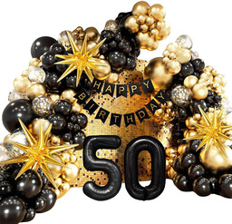 ŚCIANKA DEKORACJE ZESTAW BALONÓW BALONY NA 50 URODZINY