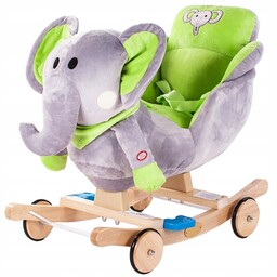Bujak na biegunach jeździk słonik bujany 2w1 zielony