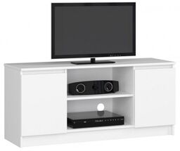 Szafka rtv, półki, NOVA, 120x40x55 cm, biel, mat