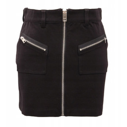 Diesel Czarna Spódniczka Prosta Z Zamkiem I Kieszeniami