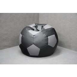 Pufa Piłka Sakwa Football Skóra Eko Czarna Szara