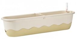 Samonawadniająca skrzynka balkonowa 80 cm Plastia Mareta kremowa