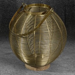Lampion dekoracyjny MELA złoty z metalu 27 x