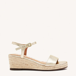 Skórzane sandały na koturnie - GIOSEPPO 71701 ZŁOTE