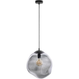 Lampa wisząca metalowa czarna z grafitowym kloszem 35cm