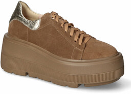 Sneakersy Lewski 3421/U Camel zamsz/Złote