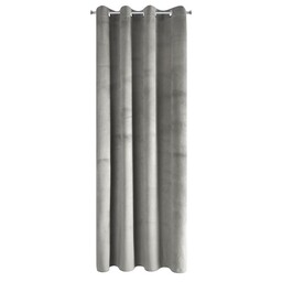 Eurofirany Zasłona 140x250 srebrna welurowa gotowa na przelotkach