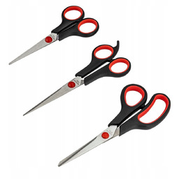 2x 3x NOŻYCZKI NOŻYCE UNIWERSALNE SZKOLNE BIUROWE WYTRZYMAŁE