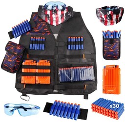 Hedo, Akcesoria do Nerf kamizelka, 30 strzałek, okulary