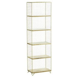 Madam Stoltz - Druciany regał z drewnianymi półkami